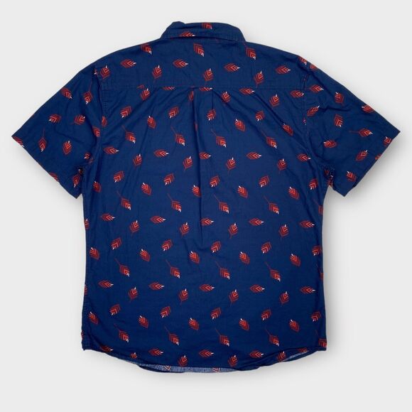 KATIN Shirt Mens Large Blue Southwest Floral Print Button Up Short Sleeve - Picture 6 of 12